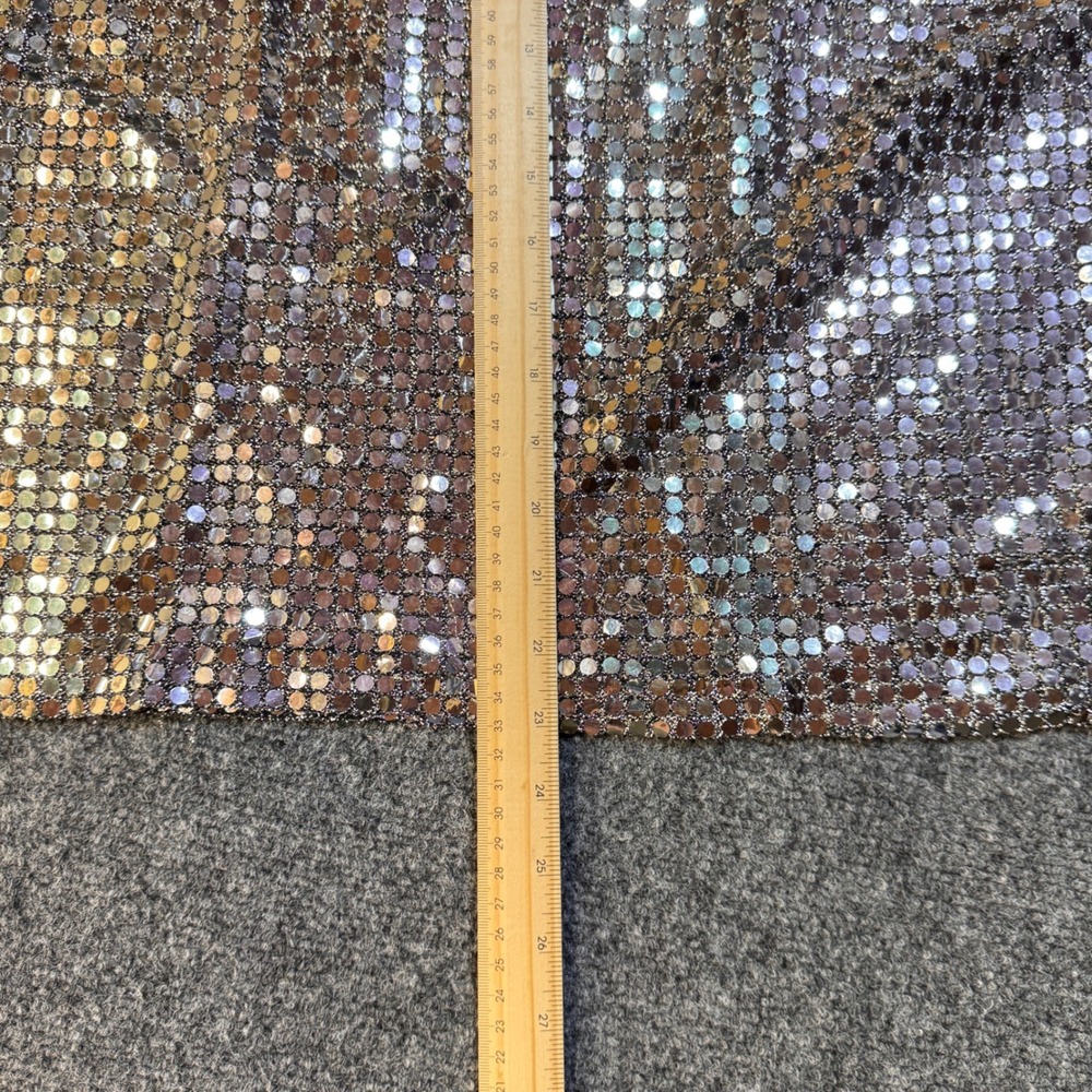 Norton McNaughton Sequin Top Womens 10 Silver Disco Glam Retro 80s Sparkle - Picture 5 of 6